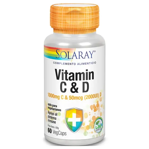 SOLARAY VITAMIN C & D 60 CAPS