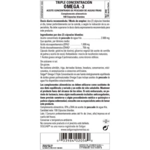 SOLGAR OMEGA 3 TRIPLE CONCENTRACION 100 CAPSULAS 2
